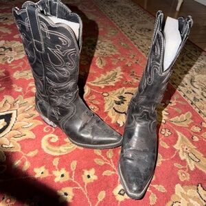 NON-SLIP Black WESTERN STYLE Womens Boots Sz 6